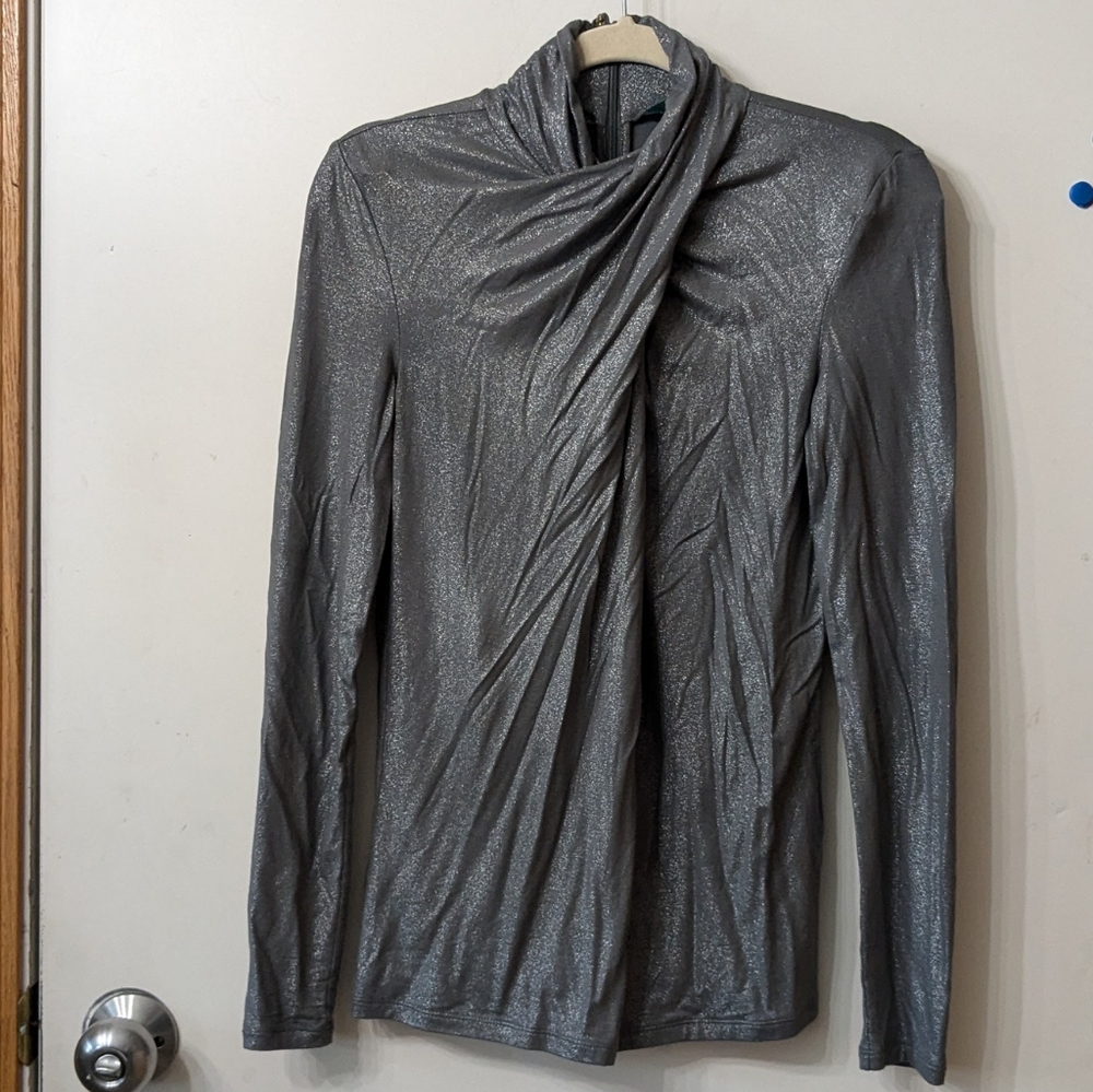 Ralph Lauren Sliver Mock neck top size xs